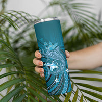 Samoa Tatau Marlin Skinny Tumbler With Siapo Motifs Teal