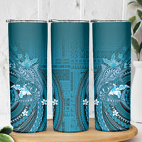 Samoa Tatau Marlin Skinny Tumbler With Siapo Motifs Teal