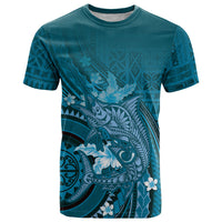Samoa Tatau Marlin T Shirt With Siapo Motifs Teal LT05 Teal - Polynesian Pride