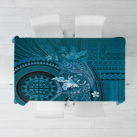 Samoa Tatau Marlin Tablecloth With Siapo Motifs Teal