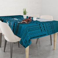 Samoa Tatau Marlin Tablecloth With Siapo Motifs Teal