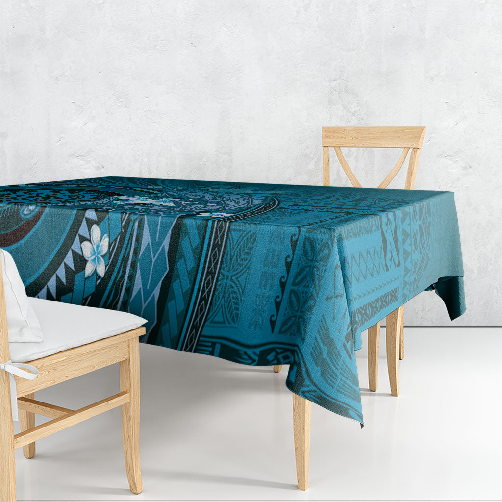 Samoa Tatau Marlin Tablecloth With Siapo Motifs Teal