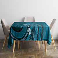 Samoa Tatau Marlin Tablecloth With Siapo Motifs Teal