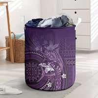 Samoa Tatau Marlin Laundry Basket With Siapo Motifs Violet LT05 Violet - Polynesian Pride