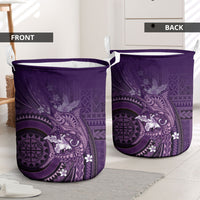 Samoa Tatau Marlin Laundry Basket With Siapo Motifs Violet LT05 - Polynesian Pride