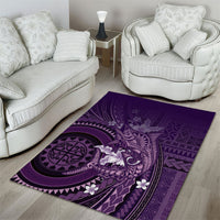 Samoa Tatau Marlin Area Rug With Siapo Motifs Violet LT05 - Polynesian Pride