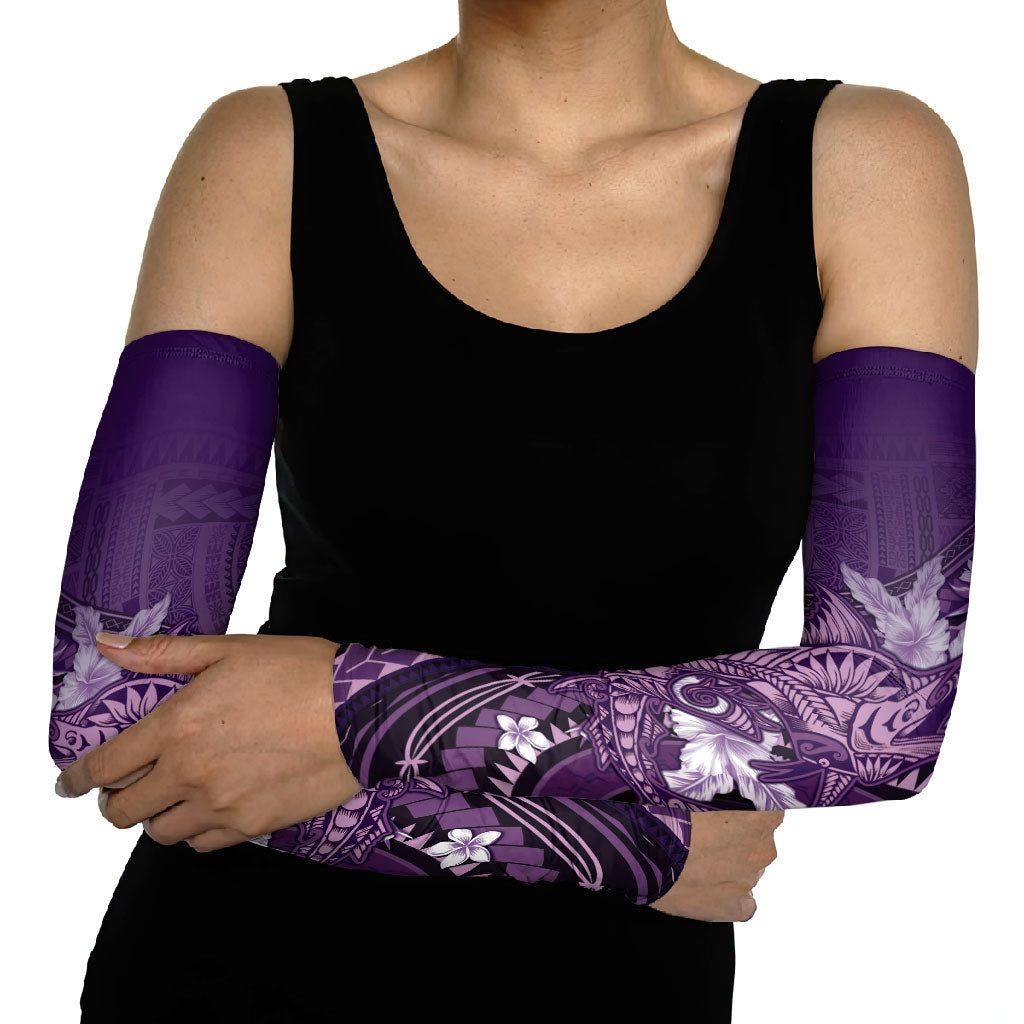 Samoa Tatau Marlin Arm Sleeves With Siapo Motifs Violet LT05 - Polynesian Pride