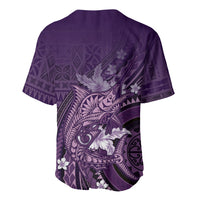 Samoa Tatau Marlin Baseball Jersey With Siapo Motifs Violet LT05 - Polynesian Pride
