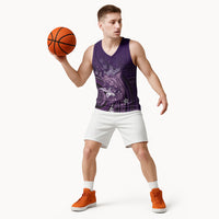 Samoa Tatau Marlin Basketball Jersey With Siapo Motifs Violet LT05 - Polynesian Pride