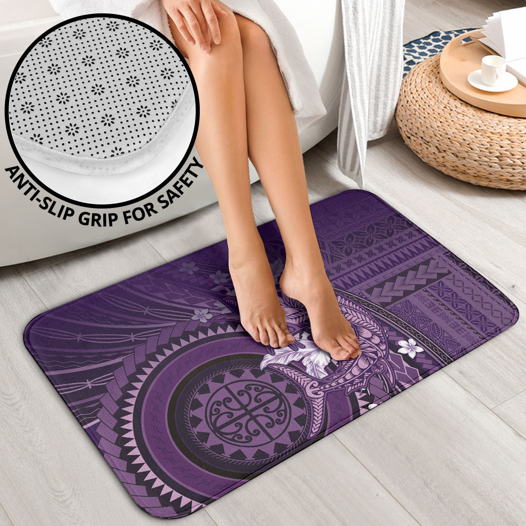 Samoa Tatau Marlin Bathroom Set With Siapo Motifs Violet LT05 - Polynesian Pride