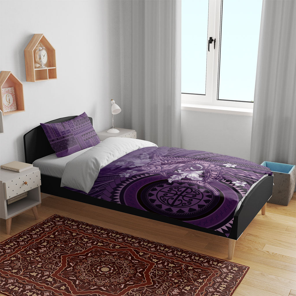 Samoa Tatau Marlin Bedding Set With Siapo Motifs Violet