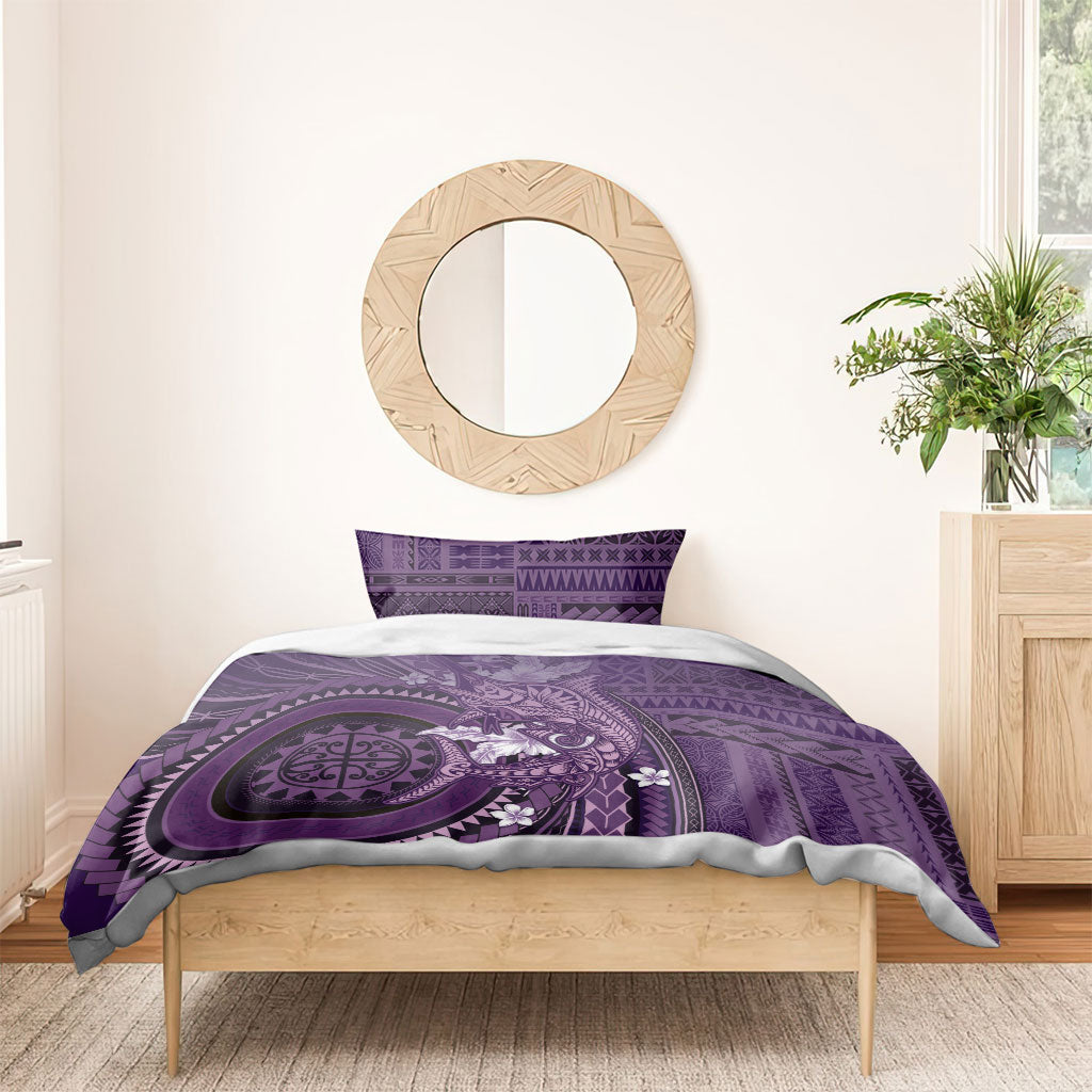 Samoa Tatau Marlin Bedding Set With Siapo Motifs Violet