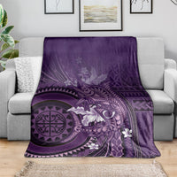 Samoa Tatau Marlin Blanket With Siapo Motifs Violet LT05 - Polynesian Pride
