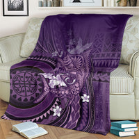 Samoa Tatau Marlin Blanket With Siapo Motifs Violet LT05 - Polynesian Pride