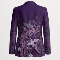 Samoa Tatau Marlin Blazer With Siapo Motifs Violet LT05 - Polynesian Pride