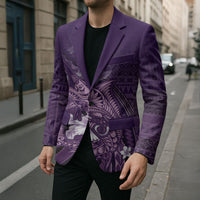 Samoa Tatau Marlin Blazer With Siapo Motifs Violet LT05 - Polynesian Pride