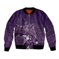 Samoa Tatau Marlin Bomber Jacket With Siapo Motifs Violet