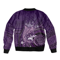 Samoa Tatau Marlin Bomber Jacket With Siapo Motifs Violet