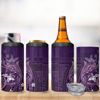 Samoa Tatau Marlin 4 in 1 Can Cooler Tumbler With Siapo Motifs Violet LT05 - Polynesian Pride