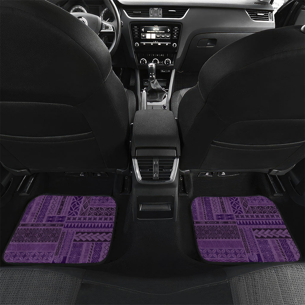 Samoa Tatau Marlin Car Mats With Siapo Motifs Violet LT05 Set 2pcs - Back Violet - Polynesian Pride