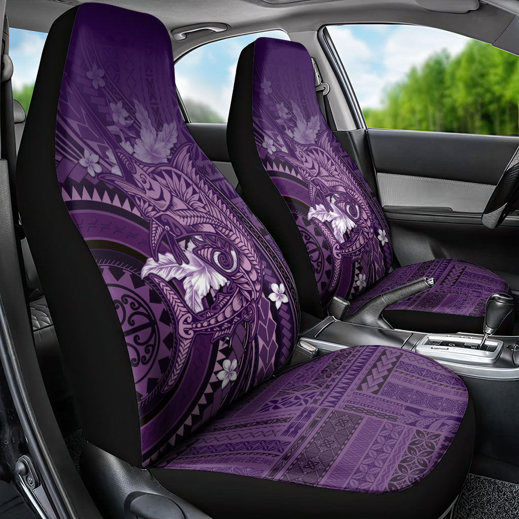 Samoa Tatau Marlin Car Seat Cover With Siapo Motifs Violet LT05 - Polynesian Pride