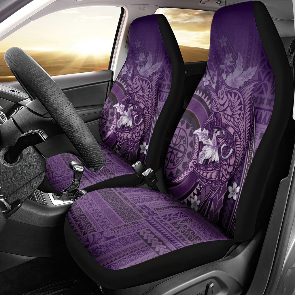 Samoa Tatau Marlin Car Seat Cover With Siapo Motifs Violet LT05 - Polynesian Pride