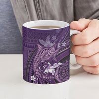 Samoa Tatau Marlin Ceramic Mug With Siapo Motifs Violet LT05 - Polynesian Pride