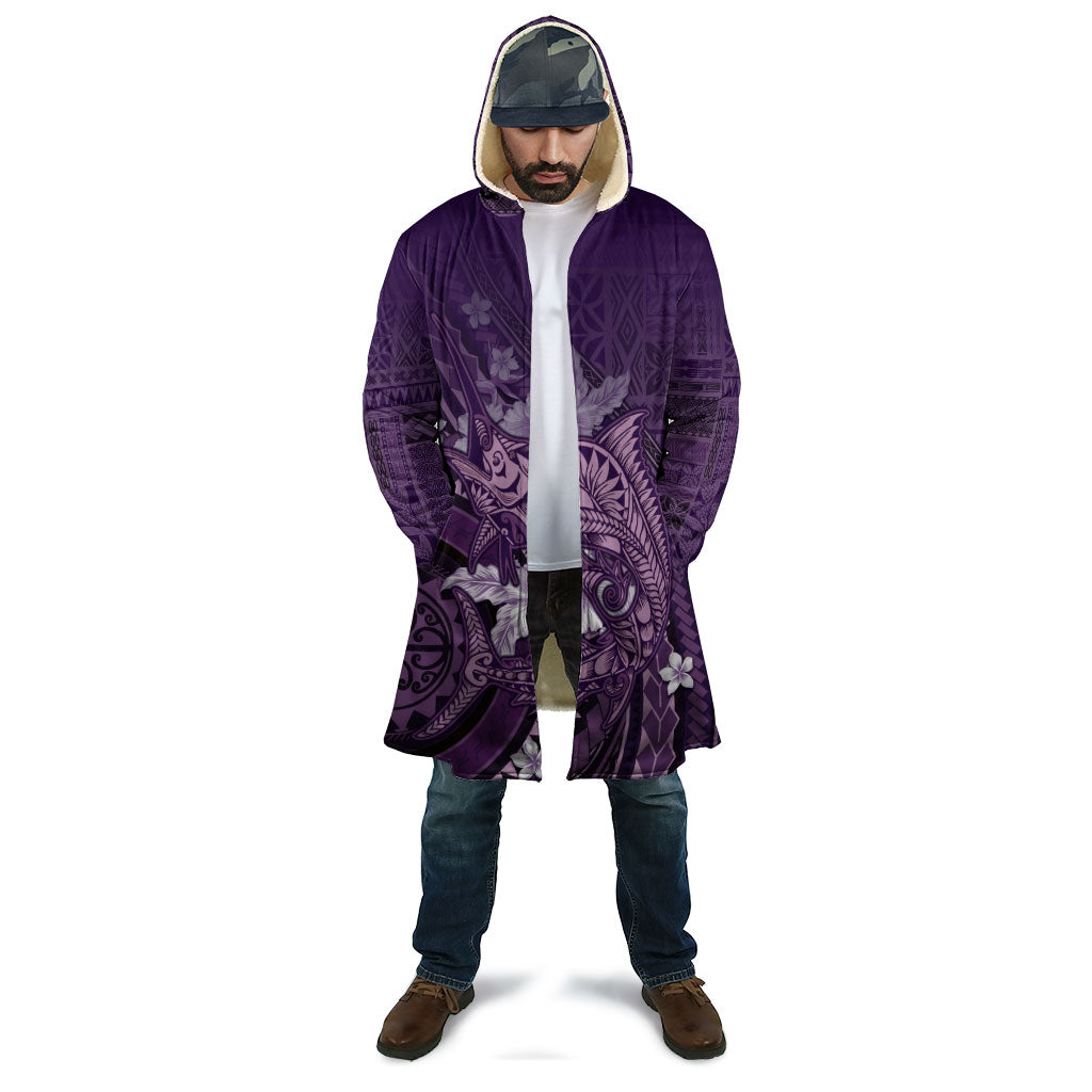 Samoa Tatau Marlin Cloak With Siapo Motifs Violet LT05 - Polynesian Pride