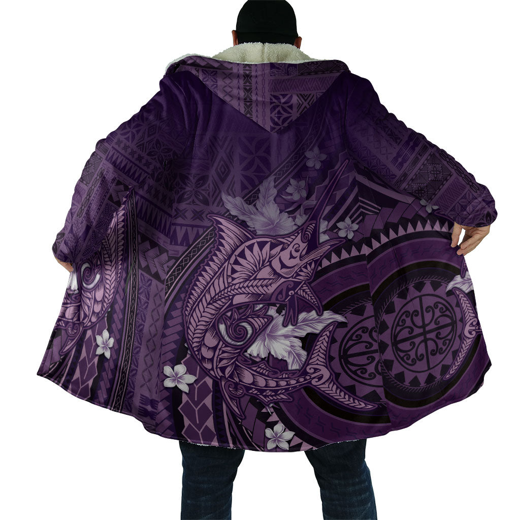 Samoa Tatau Marlin Cloak With Siapo Motifs Violet LT05 - Polynesian Pride