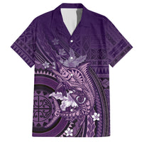 Samoa Tatau Marlin Hawaiian Shirt With Siapo Motifs Violet LT05 Violet - Polynesian Pride