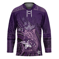 Samoa Tatau Marlin Hockey Jersey With Siapo Motifs Violet LT05 Unisex Violet - Polynesian Pride