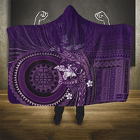 Samoa Tatau Marlin Hooded Blanket With Siapo Motifs Violet LT05 - Polynesian Pride