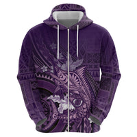 Samoa Tatau Marlin Hoodie With Siapo Motifs Violet LT05 - Polynesian Pride