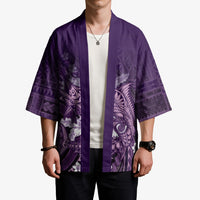 Samoa Tatau Marlin Kimono With Siapo Motifs Violet LT05 - Polynesian Pride