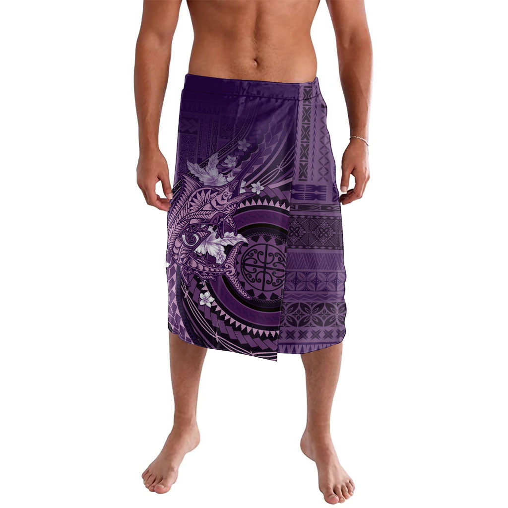 Samoa Tatau Marlin Lavalava With Siapo Motifs Violet LT05 Violet - Polynesian Pride
