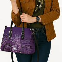 Samoa Tatau Marlin Leather Bag With Siapo Motifs Violet LT05 - Polynesian Pride