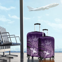 Samoa Tatau Marlin Luggage Cover With Siapo Motifs Violet LT05 - Polynesian Pride