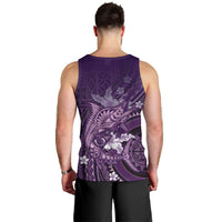 Samoa Tatau Marlin Men Tank Top With Siapo Motifs Violet LT05 - Polynesian Pride