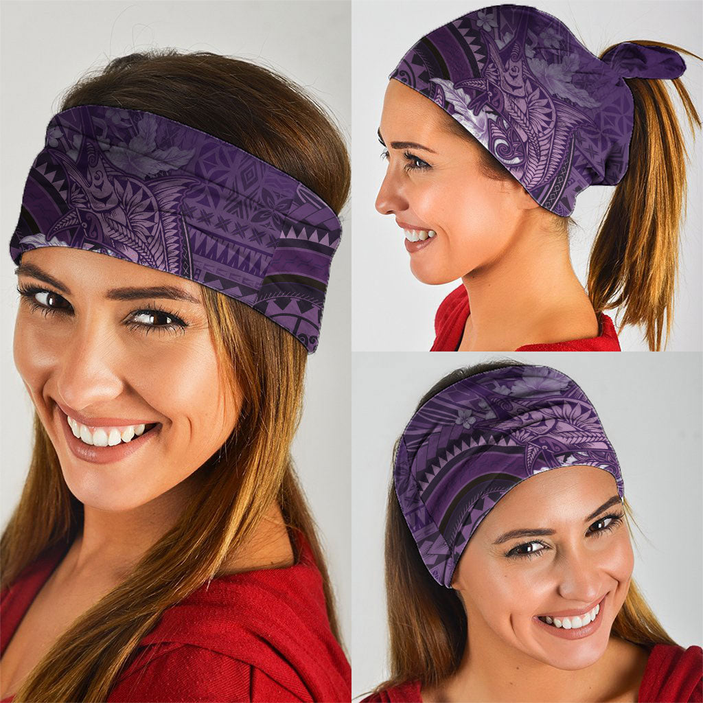 Samoa Tatau Marlin Neck Gaiter With Siapo Motifs Violet LT05 - Polynesian Pride