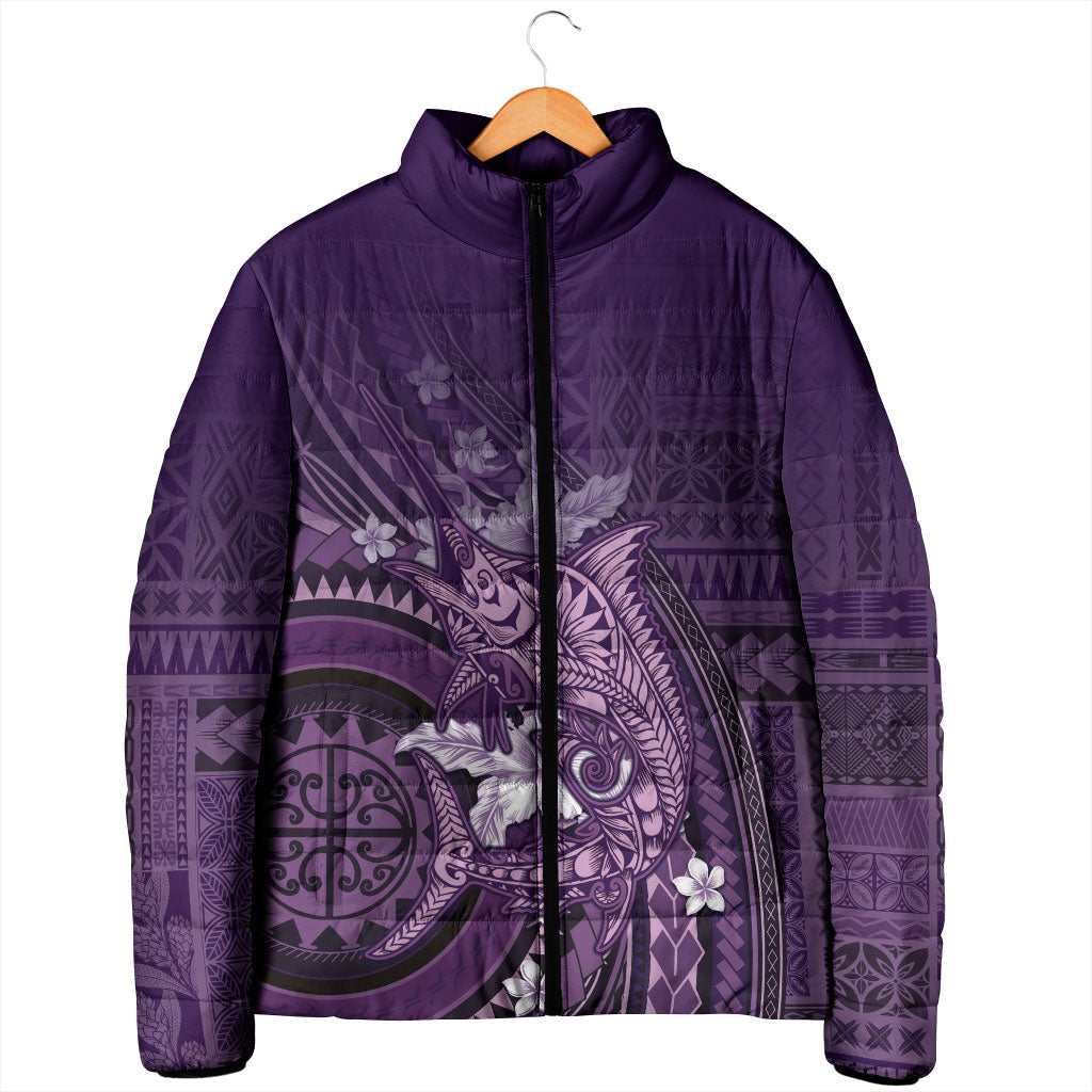 Samoa Tatau Marlin Padded Jacket With Siapo Motifs Violet