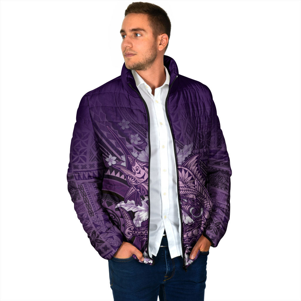 Samoa Tatau Marlin Padded Jacket With Siapo Motifs Violet