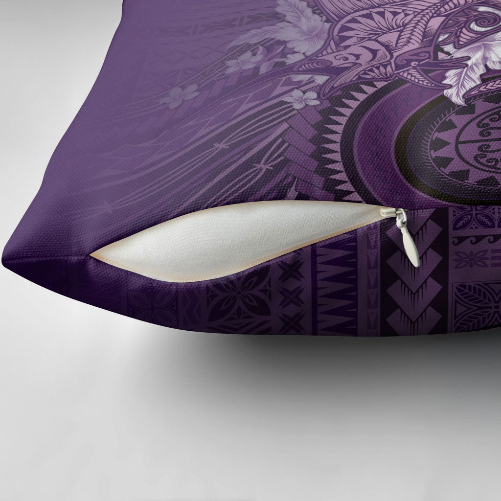 Samoa Tatau Marlin Pillow Cover With Siapo Motifs Violet LT05 - Polynesian Pride