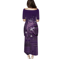 Samoa Tatau Marlin Puletasi With Siapo Motifs Violet LT05 - Polynesian Pride
