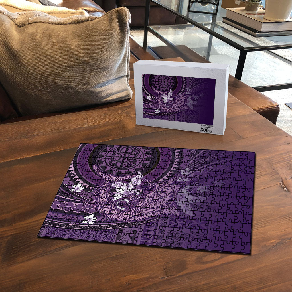 Samoa Tatau Marlin Puzzle With Siapo Motifs Violet LT05 - Polynesian Pride