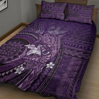 Samoa Tatau Marlin Quilt Bed Set With Siapo Motifs Violet