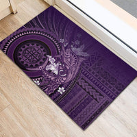 Samoa Tatau Marlin Rubber Doormat With Siapo Motifs Violet LT05 - Polynesian Pride