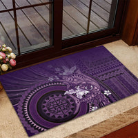 Samoa Tatau Marlin Rubber Doormat With Siapo Motifs Violet LT05 - Polynesian Pride