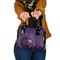 Samoa Tatau Marlin Shoulder Handbag With Siapo Motifs Violet LT05 One Size Violet - Polynesian Pride