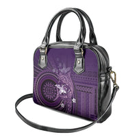 Samoa Tatau Marlin Shoulder Handbag With Siapo Motifs Violet LT05 - Polynesian Pride