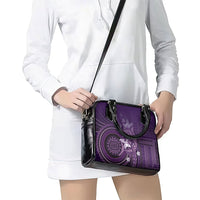 Samoa Tatau Marlin Shoulder Handbag With Siapo Motifs Violet LT05 - Polynesian Pride